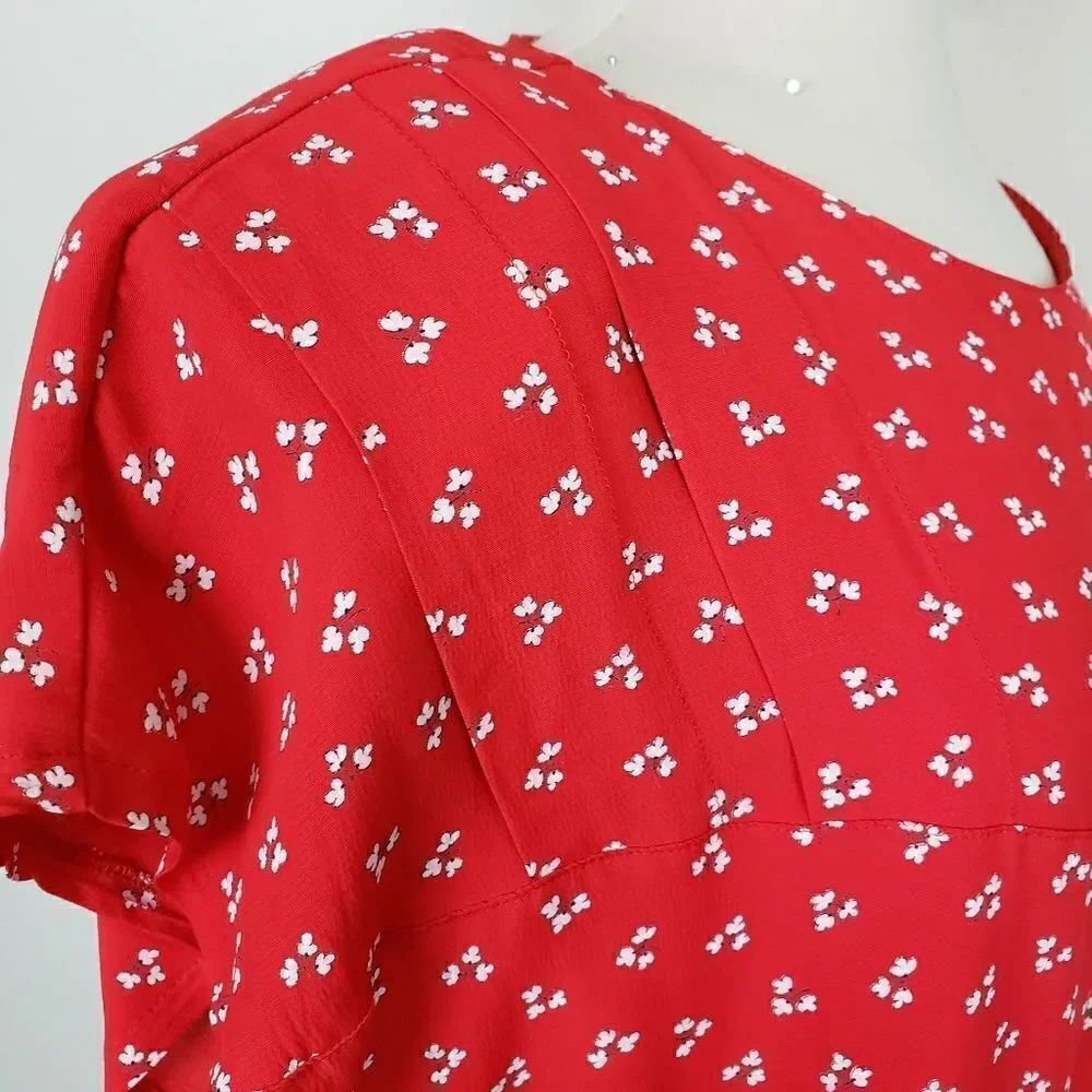 Trend vintage red and white side tie blouse - Picture 7 of 8